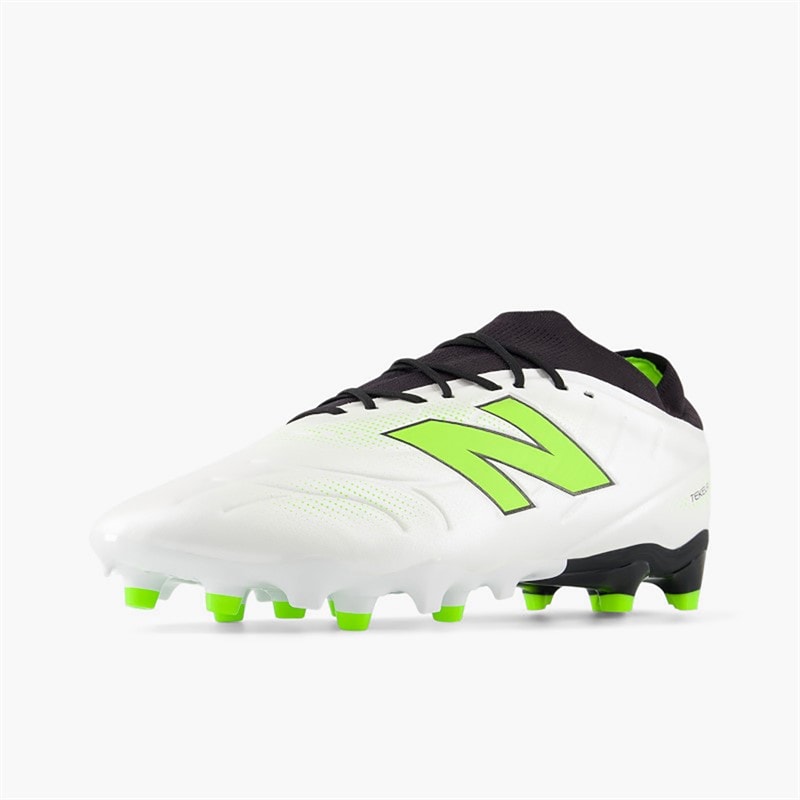 New Balance Mens Tekela Team V5 Low Laced FG Firm Ground Football Boots White/Black/Pixel Green - Image 3