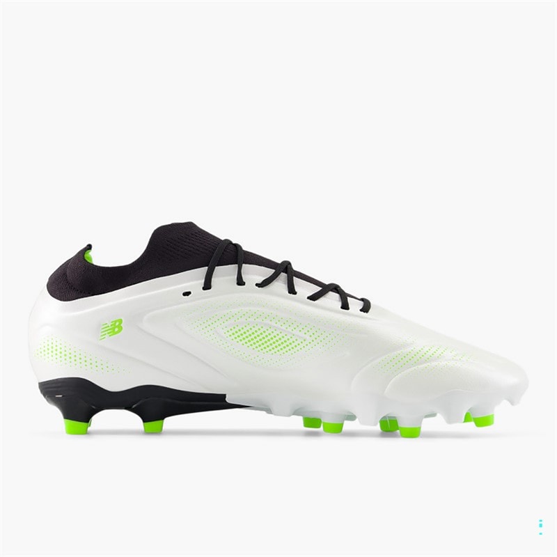 New Balance Mens Tekela Team V5 Low Laced FG Firm Ground Football Boots White/Black/Pixel Green - Image 5