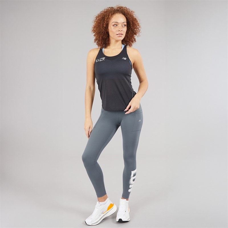 New Balance Womens London Edition Impact Running Tank Top Black - Image 4