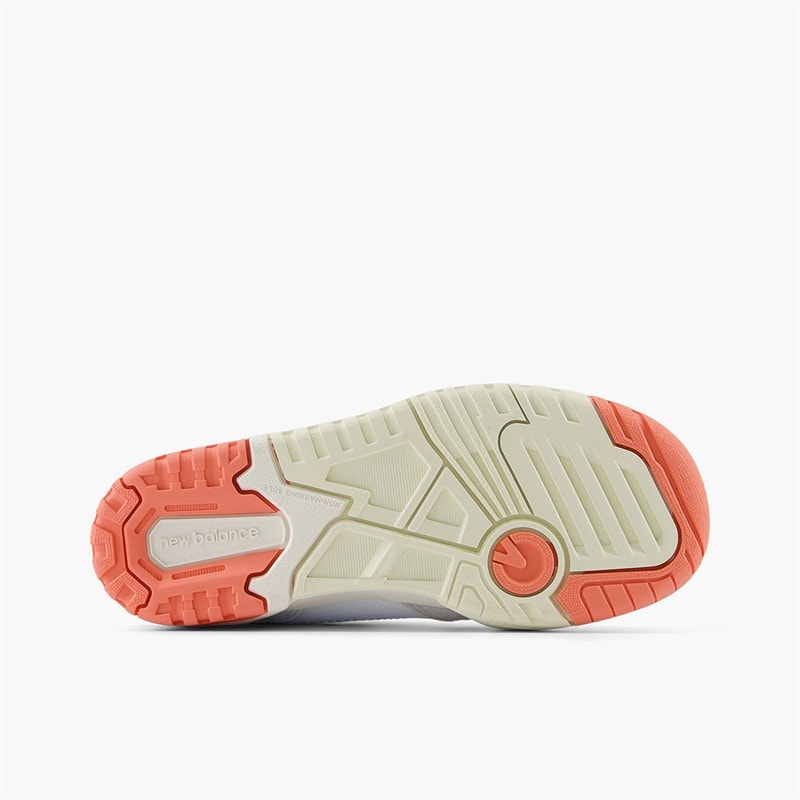New Balance Girls 550 Trainers White/Coral Orange - Image 2