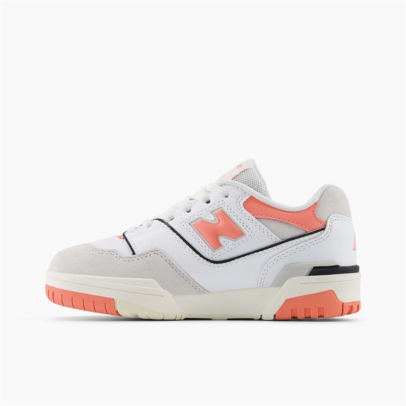 New Balance Girls 550 Trainers White/Coral Orange - Image 5