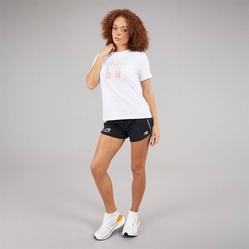 New Balance Womens London Edition Graphic T-Shirt White - Image 4