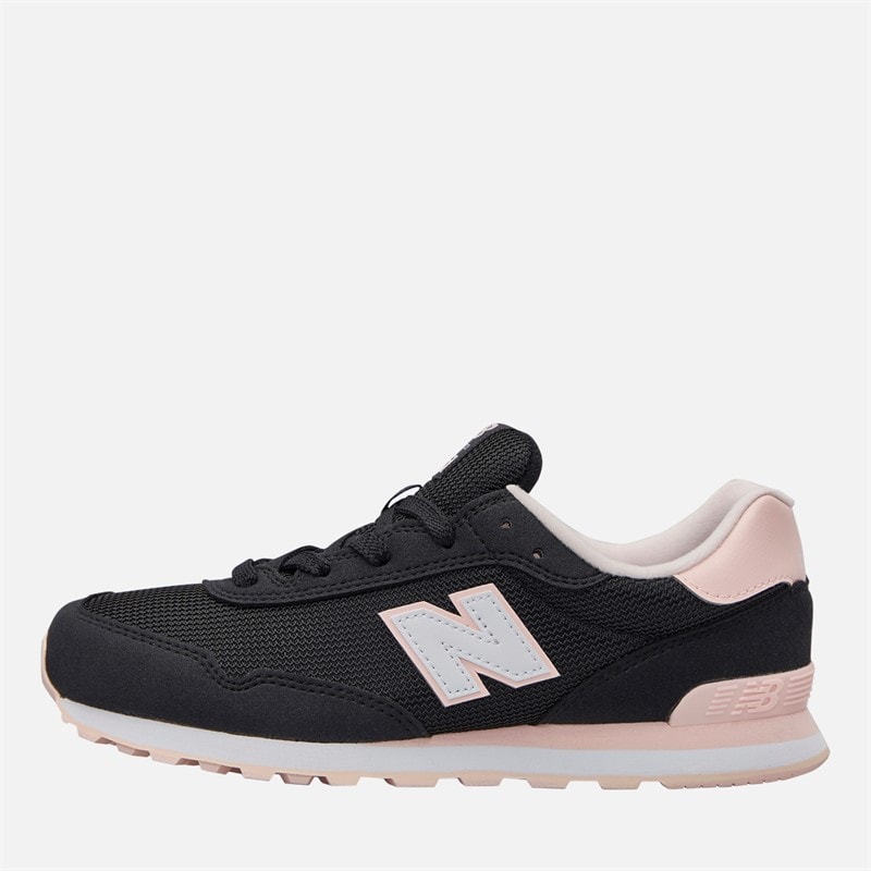 New Balance Junior Girls 515 Lace Trainers Black/Pink - Image 1