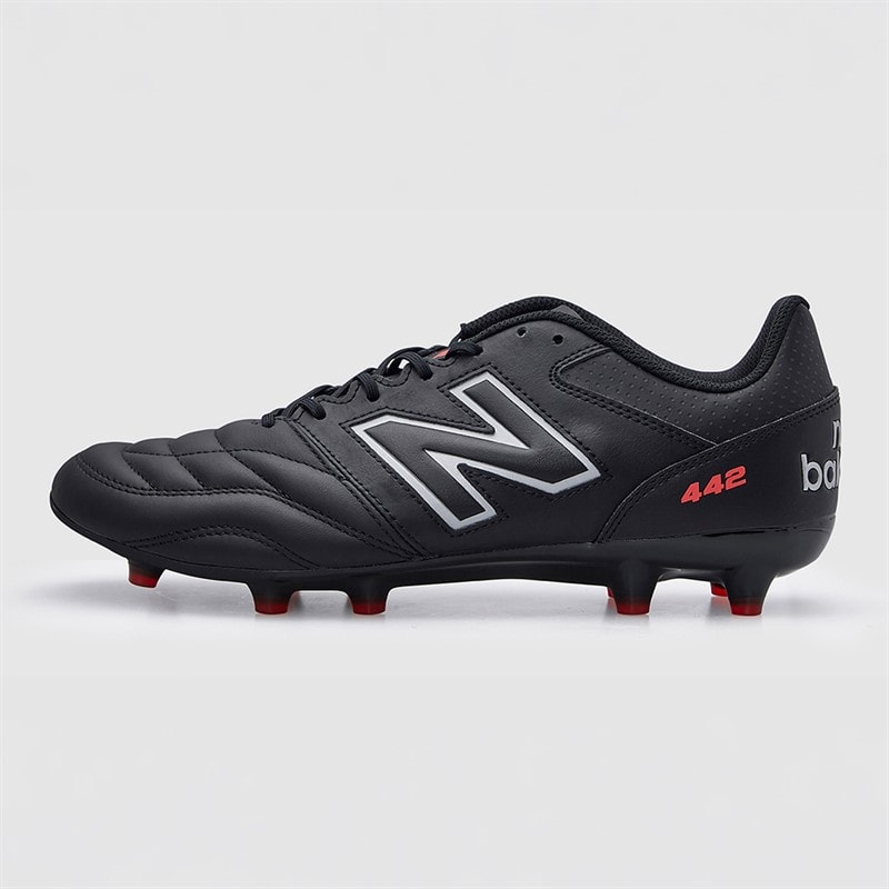 New Balance 442 V2 Team FG Firm Ground Football Boots Black/Silver/Red - Image 2