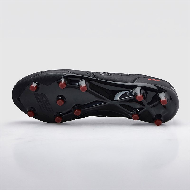 New Balance 442 V2 Team FG Firm Ground Football Boots Black/Silver/Red - Image 3