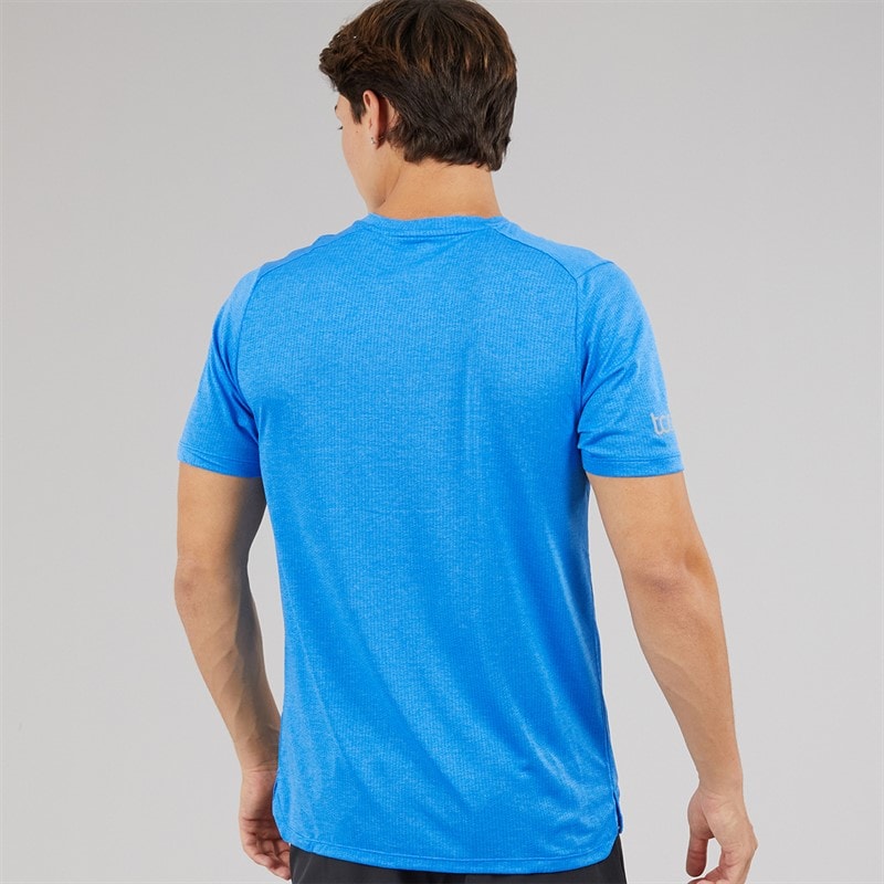 New Balance Mens London Edition Graphic NB Athletics Running Top Blue - Image 2