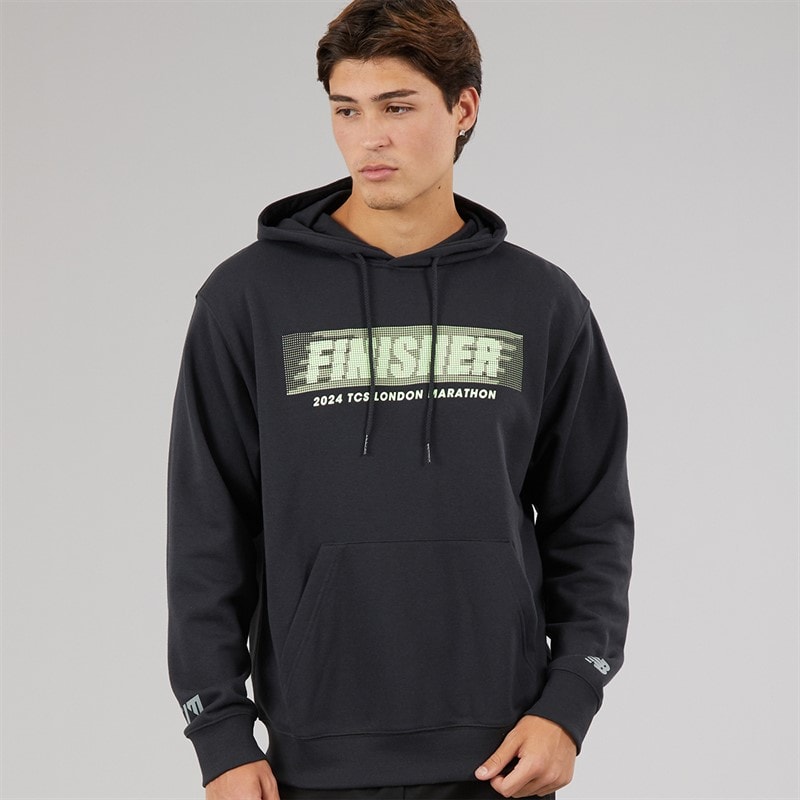 New Balance Mens London Edition Finisher Graphic Hoodie Black