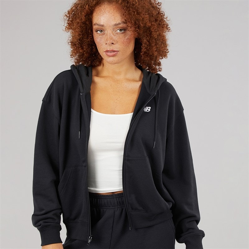 New Balance Womens Sport Essentials Full Zip Hoodie Black - Image 3