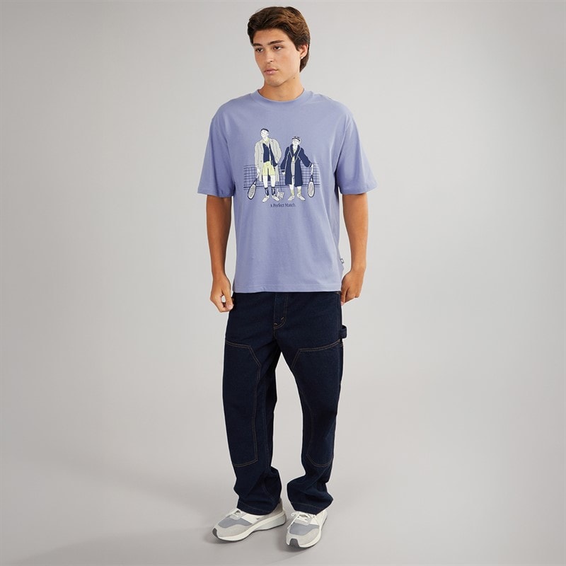 New Balance Mens A Perfect Match Tennis Graphic T-Shirt Dusk Blue - Image 4