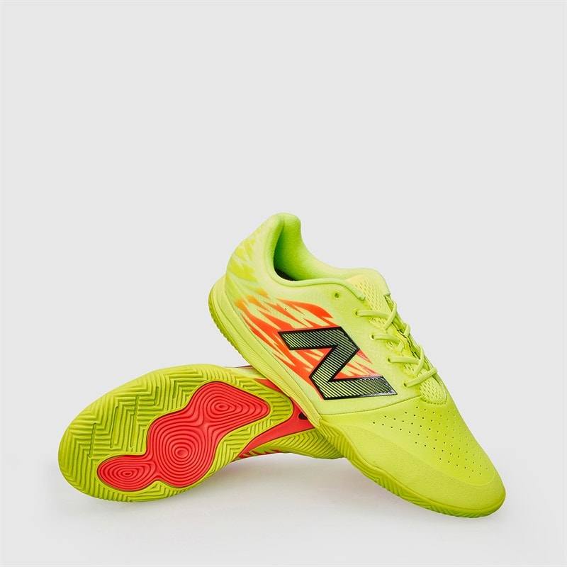 New Balance Mens Furon Pro V8 IN Indoor Football Boots Hi-Light Yellow/Energy Red