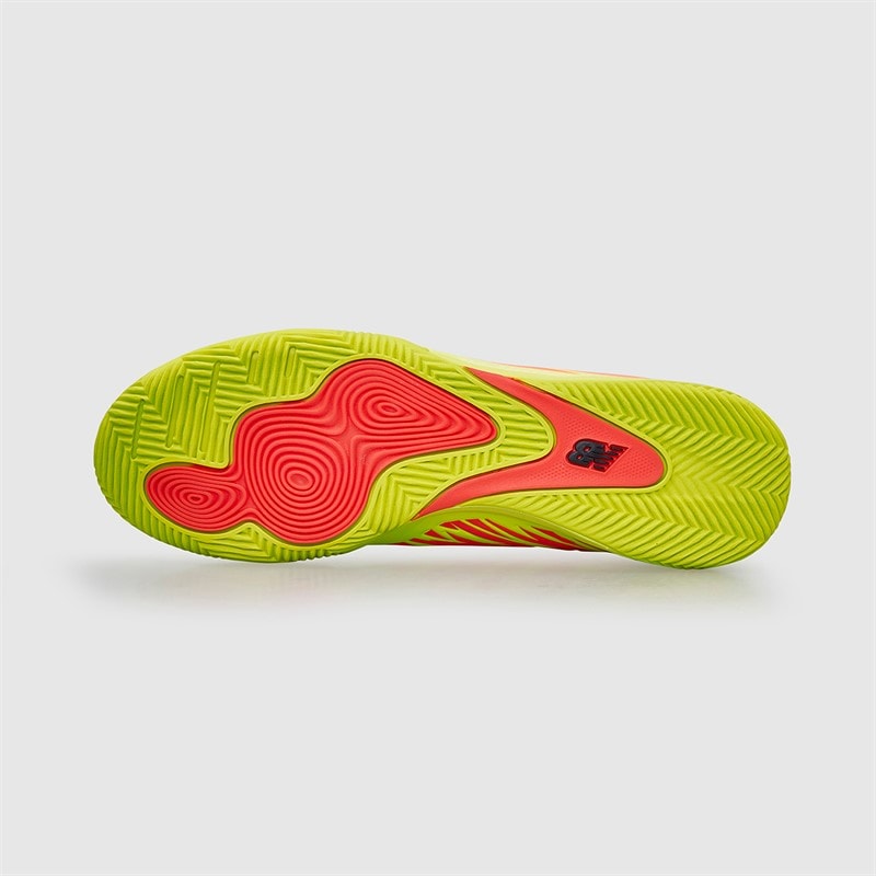New Balance Mens Furon Pro V8 IN Indoor Football Boots Hi-Light Yellow/Energy Red - Image 3