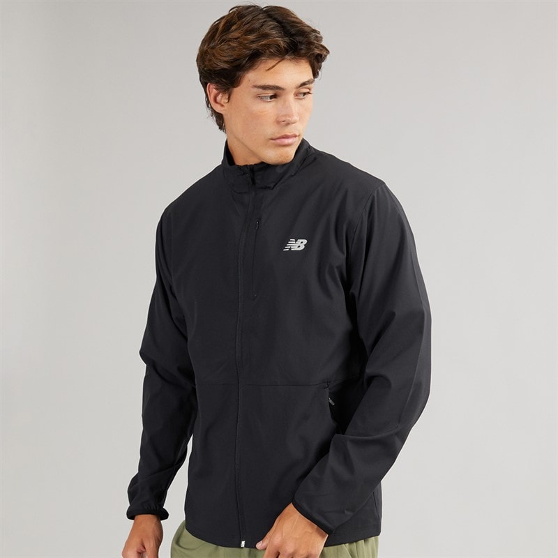New Balance Mens Stretch Woven Training Full Zip Track Jacket Black