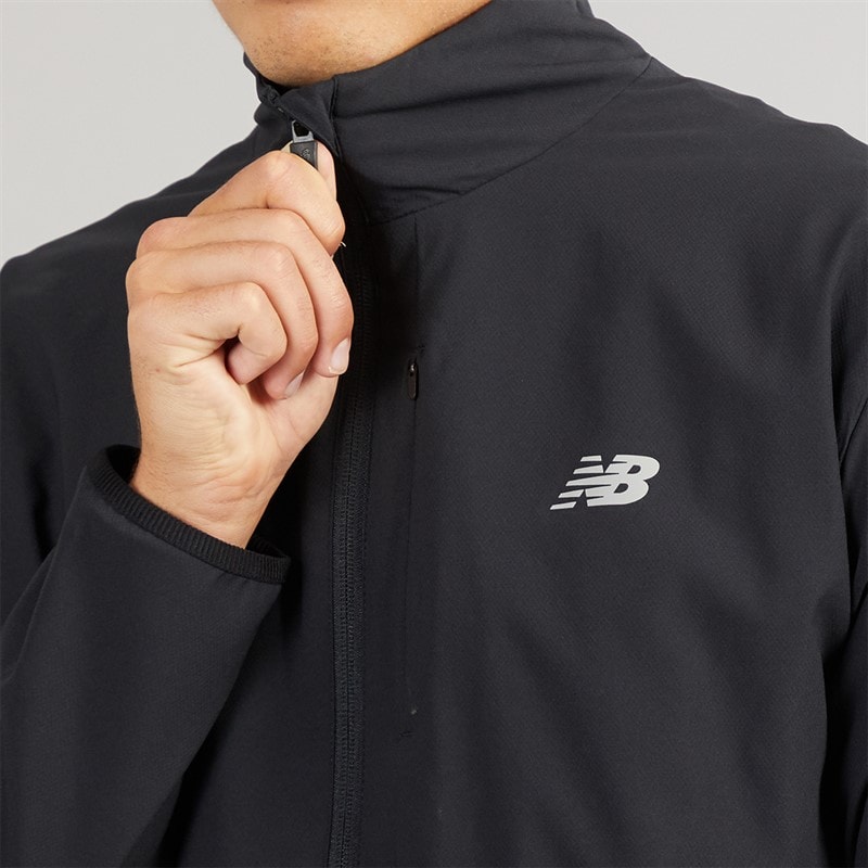 New Balance Mens Stretch Woven Training Full Zip Track Jacket Black - Image 3