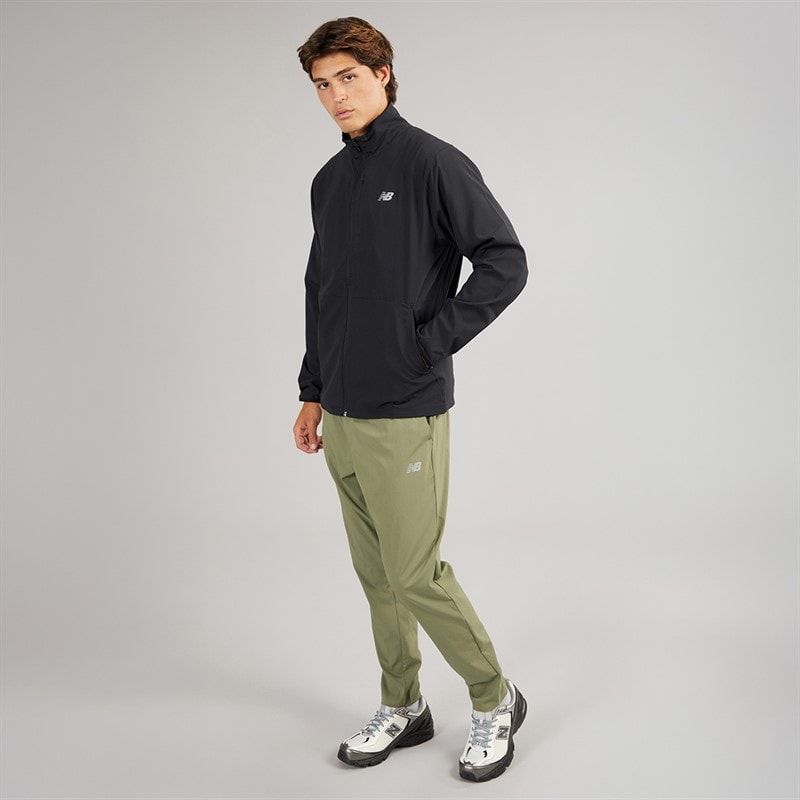 New Balance Mens Stretch Woven Training Full Zip Track Jacket Black - Image 4