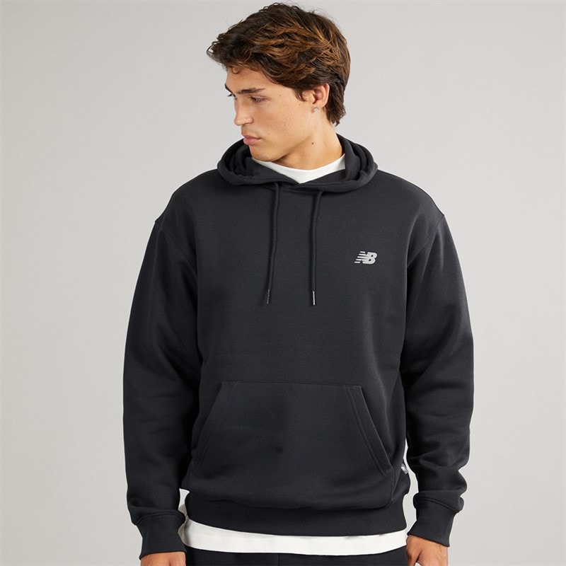 New Balance Mens Tone Big Logo Back Graphic Hoodie Black - Image 3