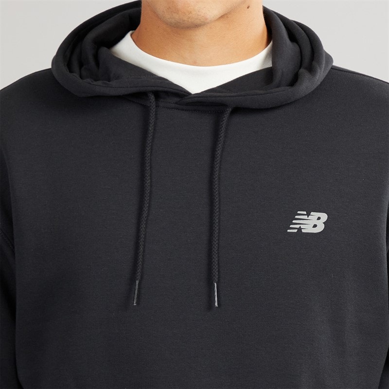 New Balance Mens Tone Big Logo Back Graphic Hoodie Black - Image 5