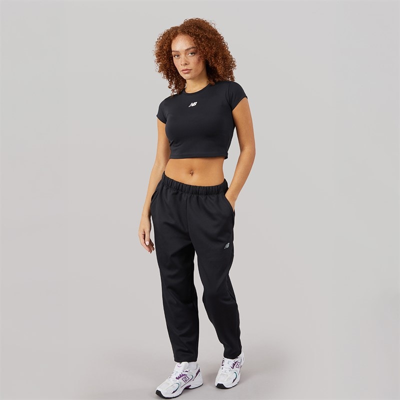 New Balance Womens Tech Knit Training Track Pants Black - Image 3