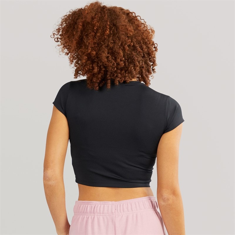 New Balance Womens Fitted Cropped T-Shirt Black - Image 2