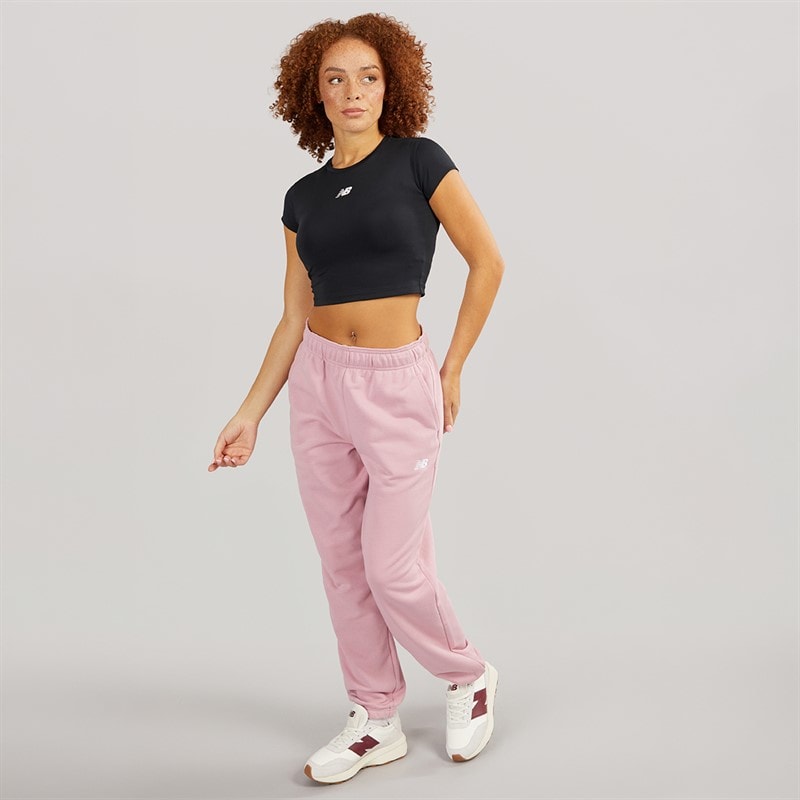 New Balance Womens Fitted Cropped T-Shirt Black - Image 3
