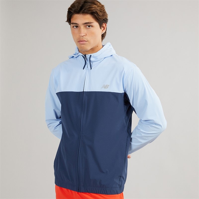 New Balance Mens Woven Full Zip Jacket Navy