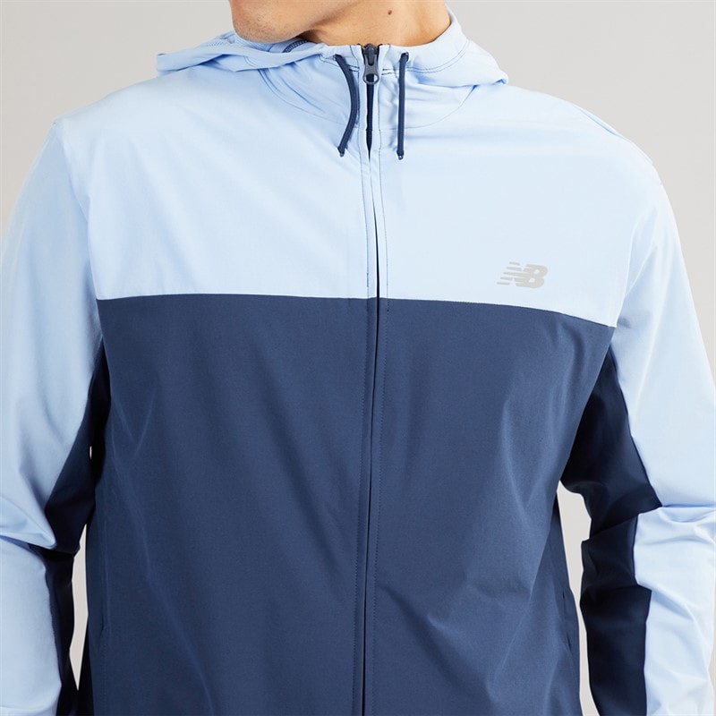 New Balance Mens Woven Full Zip Jacket Navy - Image 3
