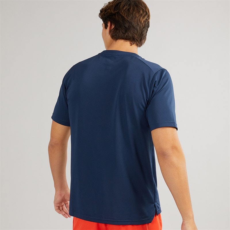 New Balance Mens Tournament Button Neck T-Shirt Navy - Image 2