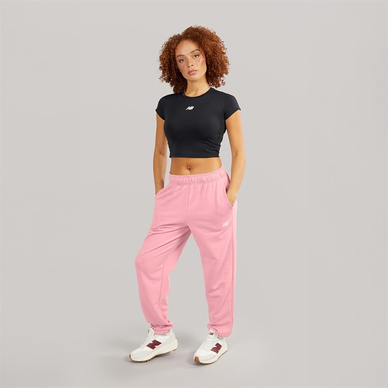 New Balance Womens Sport Essentials Joggers Taffy Pink - Image 3
