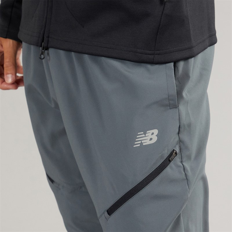 New Balance Mens Sports Essentials Woven Zip Pocket Track Pants Graphite - Image 3