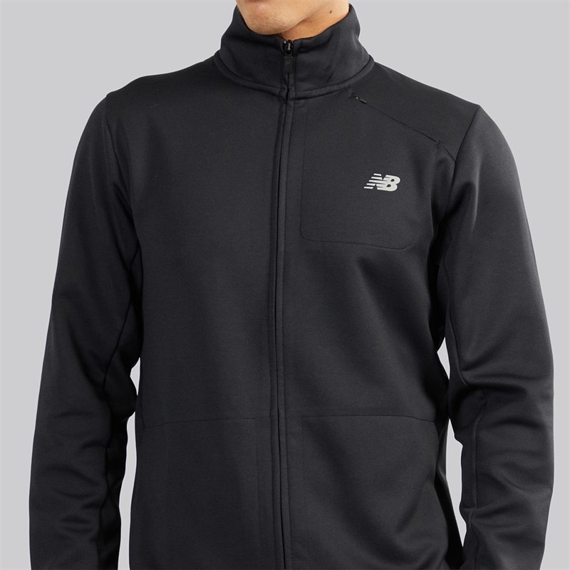 New Balance Mens Tech Knit Training Full Zip Track Jacket Black - Image 3