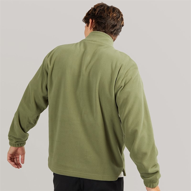 New Balance Mens Sport Essentials 1/2 Zip Polar Fleece Light Khaki Green - Image 2