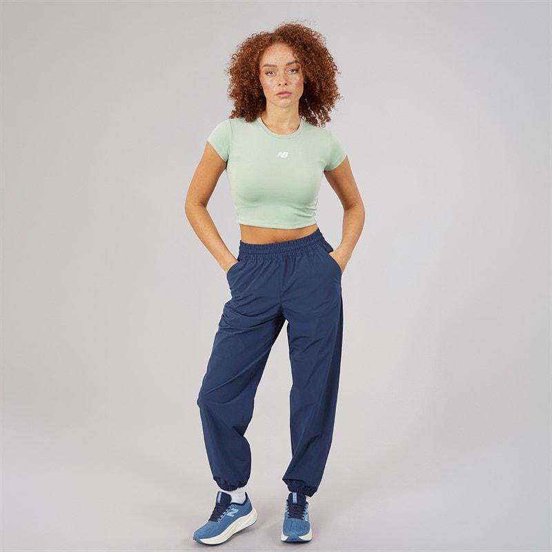 New Balance Womens Fitted Cropped T-Shirt Mountain Teal - Image 3