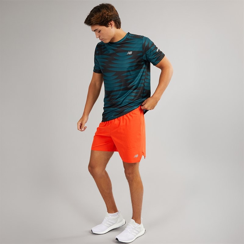 New Balance Mens RC 7 Inch Running Shorts Neo Flame - Image 4