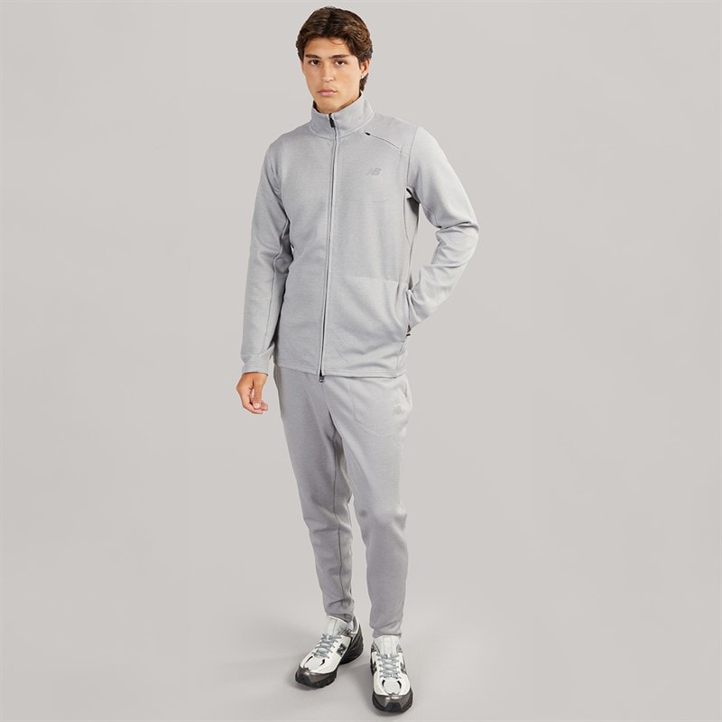 New Balance Mens Tech Knit Training Full Zip Track Jacket Athletic Grey - Image 4