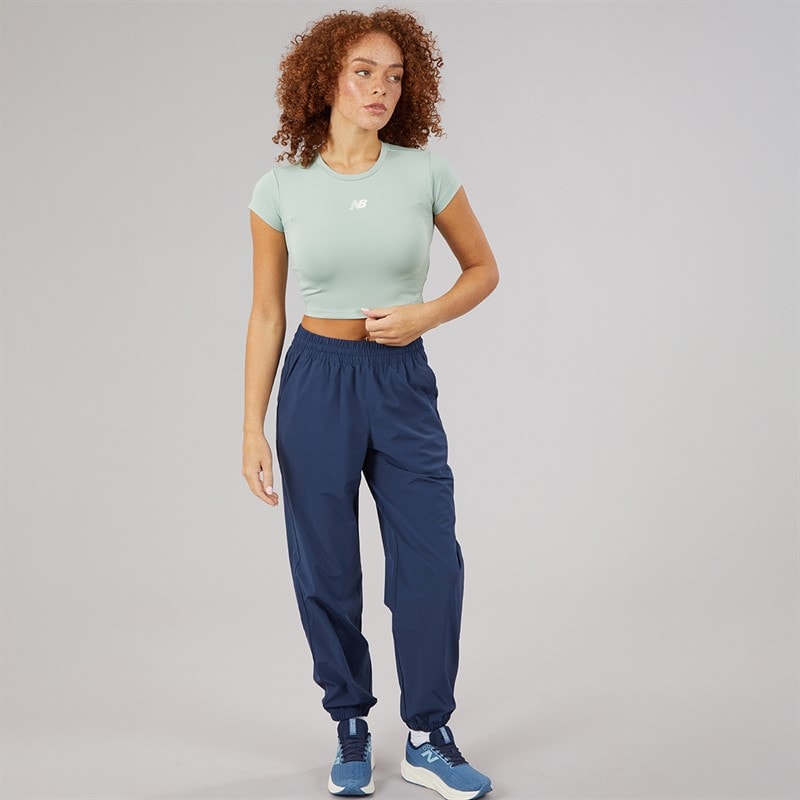 New Balance Womens Athletics Stretch Woven Track Pants Navy - Image 3