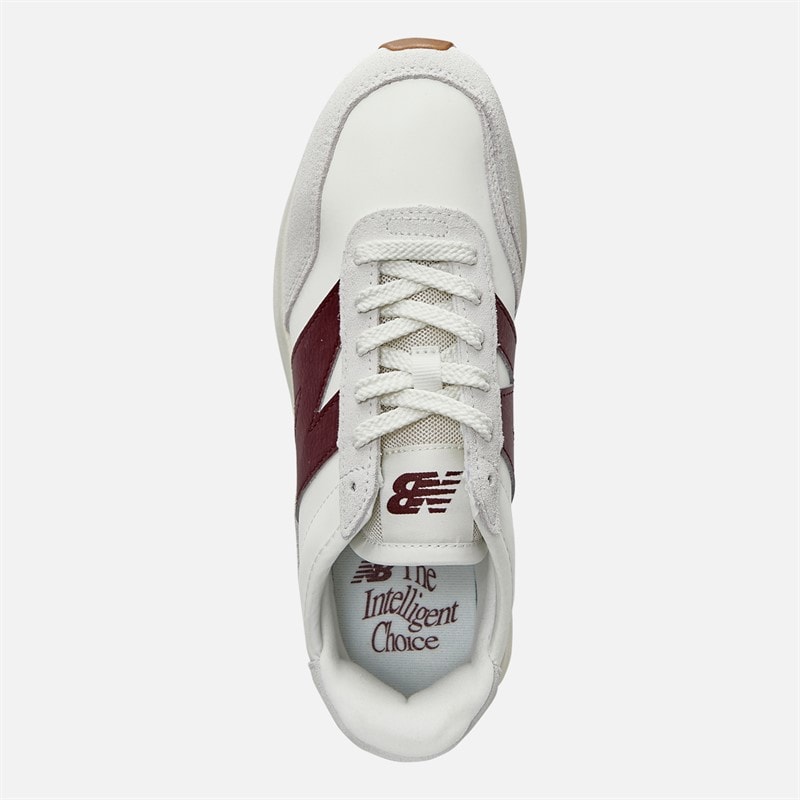 New Balance 370 Trainers Sea Salt/Crimson - Image 4