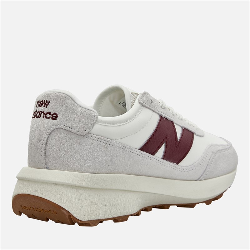 New Balance 370 Trainers Sea Salt/Crimson - Image 5