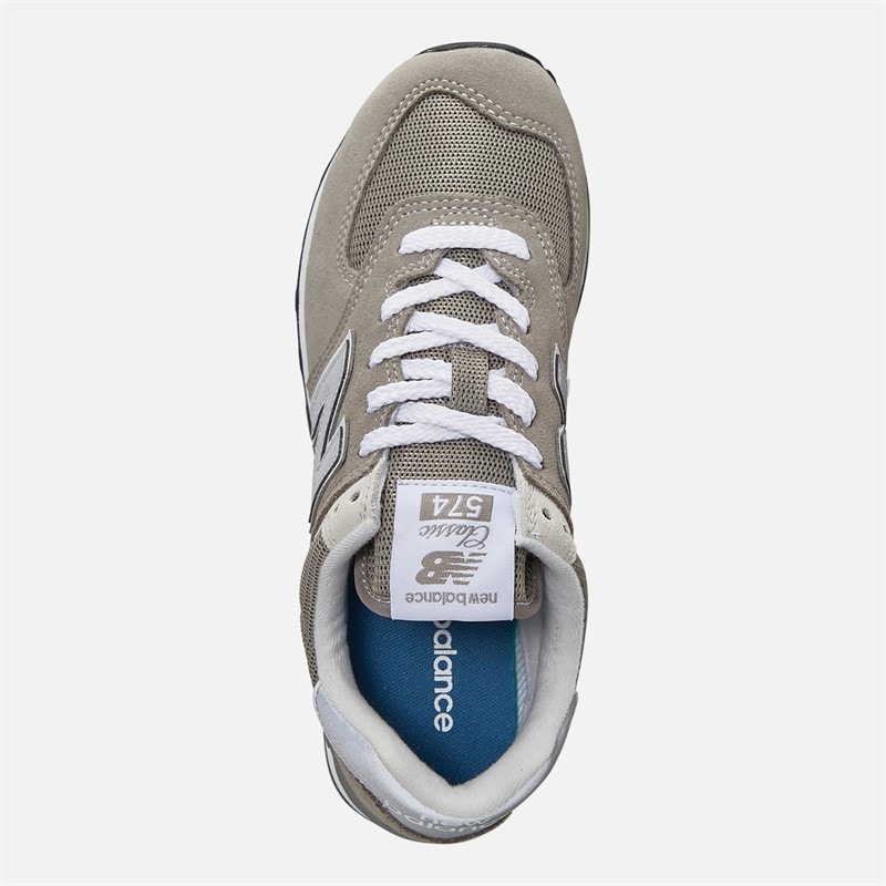 New Balance Womens 574 Core Trainers Grey/White/Silver - Image 4