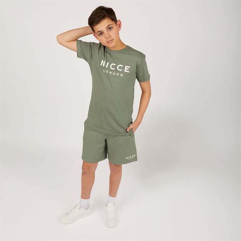 NICCE Boys Dohen T-Shirt And Shorts Set Sage - Image 4