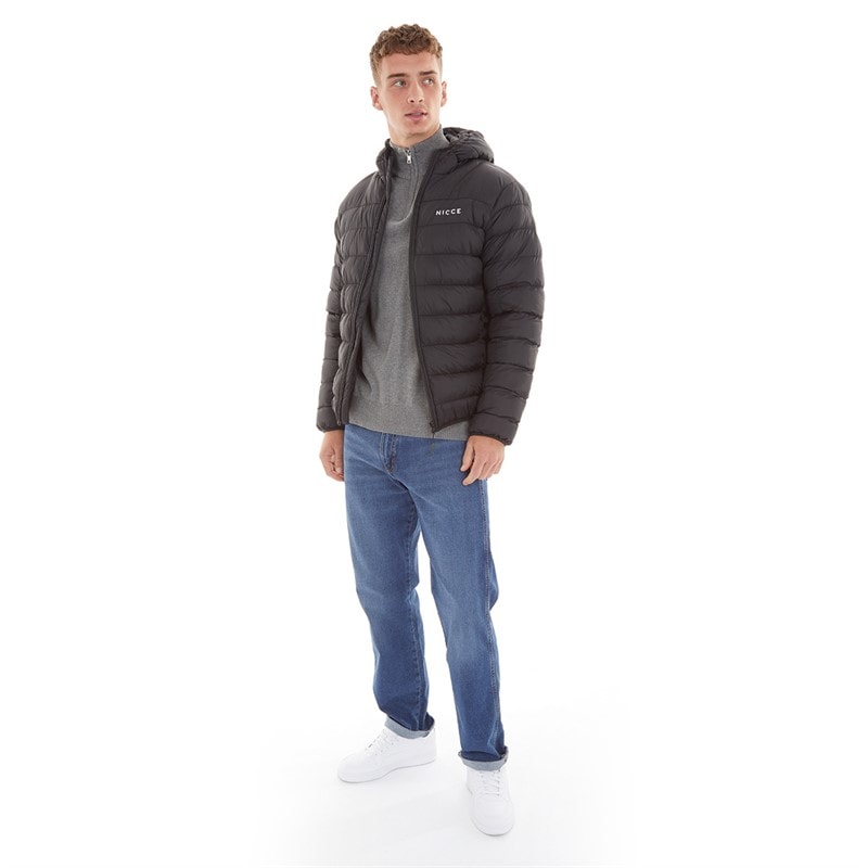 NICCE Mens Lionel Zip Through Padded Jacket Black - Image 3