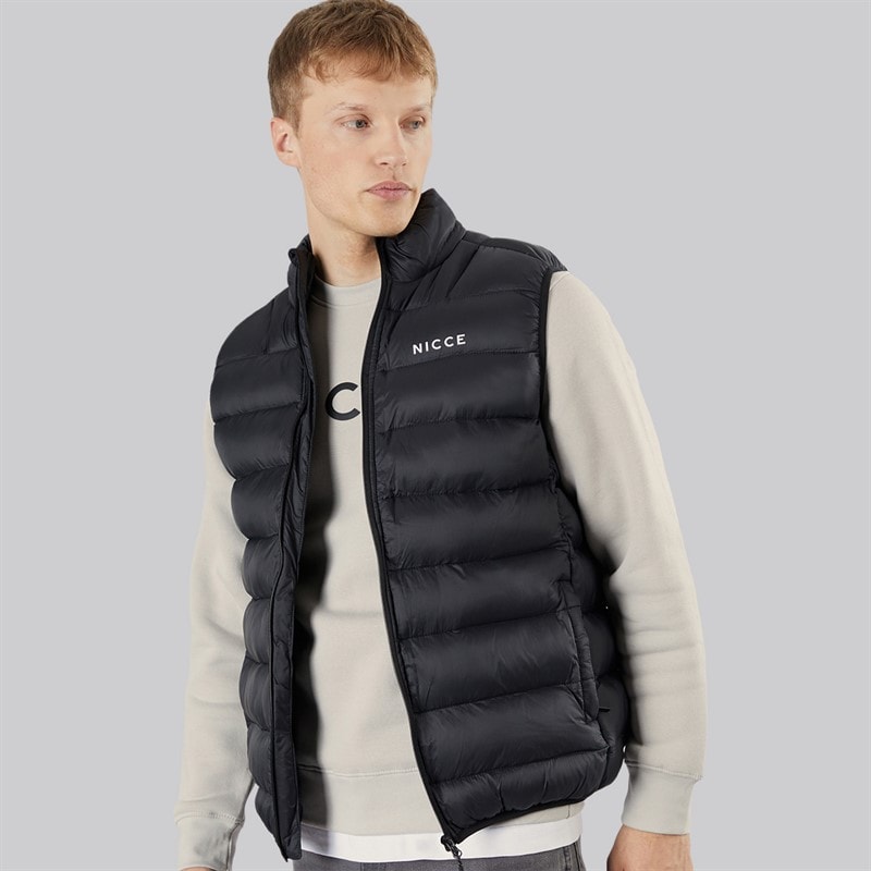NICCE Mens Cetera Zip Through Padded Gilet Black