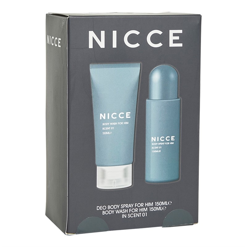 NICCE Mens Body Spray 150ml And Body Wash 150ml Gift Set Multi - Image 3