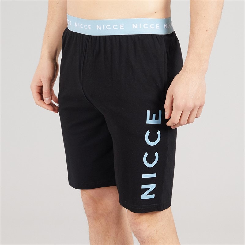 NICCE Mens Aberdeen T-Shirt And Shorts Lounge Co-Ord Black - Image 3