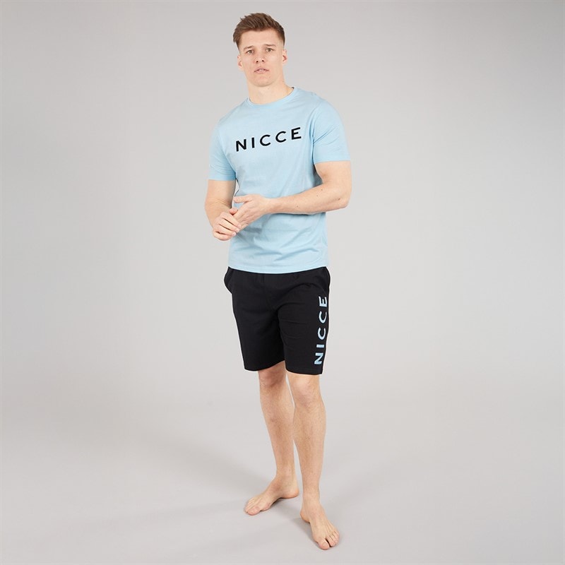 NICCE Mens Aberdeen T-Shirt And Shorts Lounge Co-Ord Black - Image 4