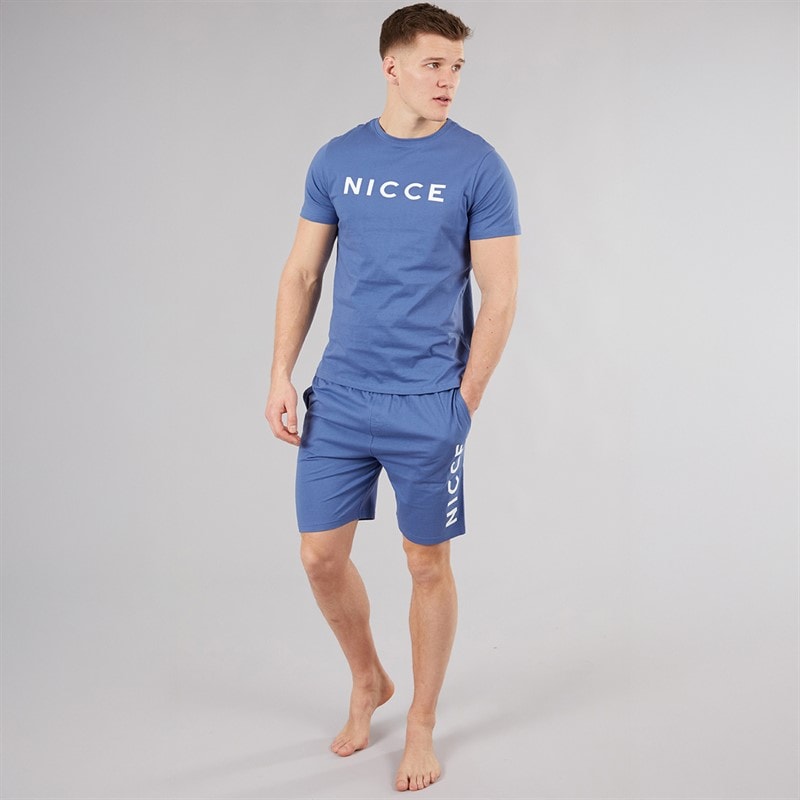 NICCE Mens Danderyd Jersey Lounge Shorts Element Blue - Image 3