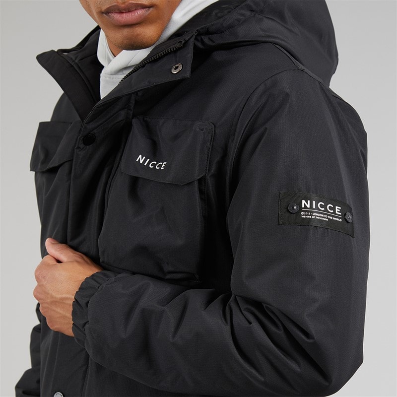 NICCE Mens Hargitay Ripstop Jacket Black - Image 5