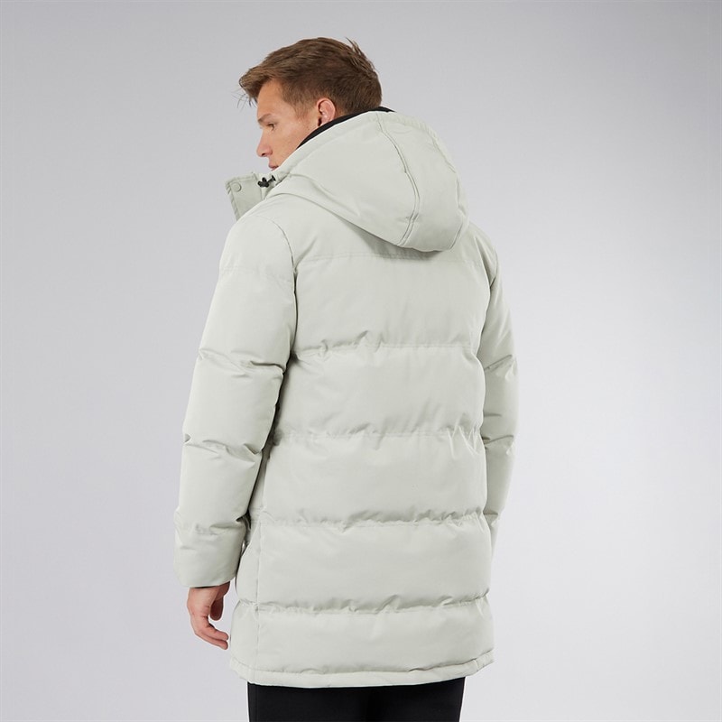 NICCE Mens Vespucci Long Zip Through Hooded Padded Parka Grey Stone - Image 2