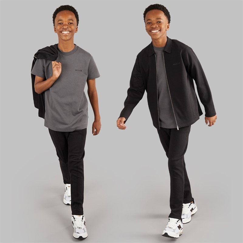 NICCE Boys Ziptey Jacket T-Shirt And Joggers Three Piece Set Black