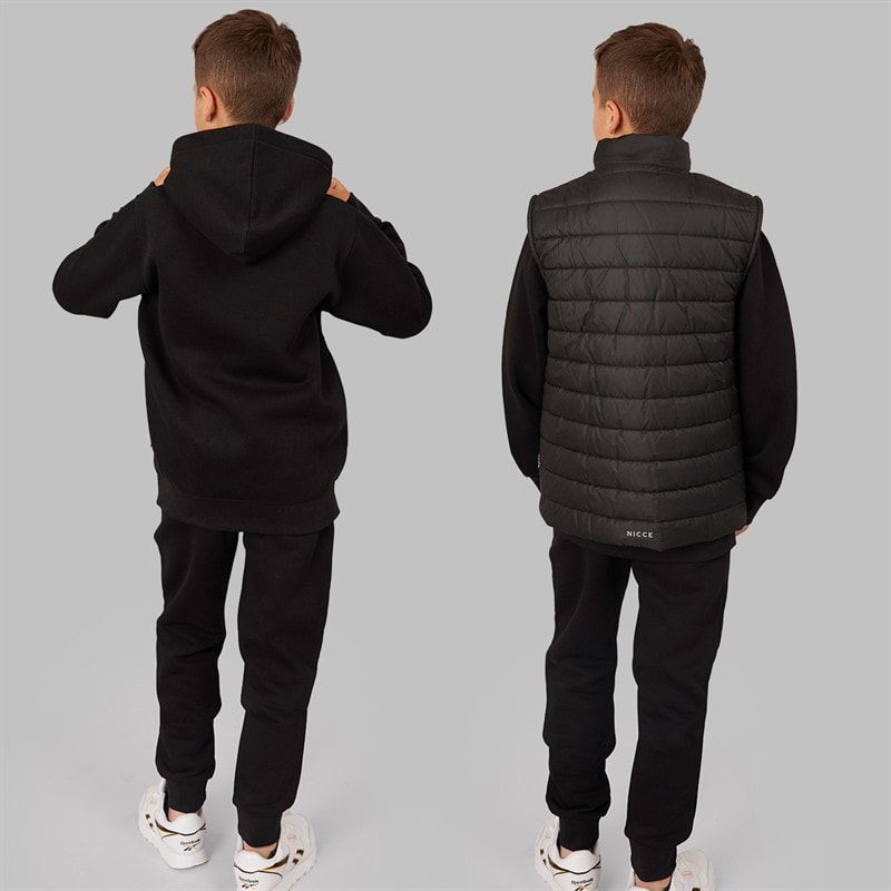 NICCE Boys Dilet Tracksuit And Gilet Three Piece Set Black - Image 2
