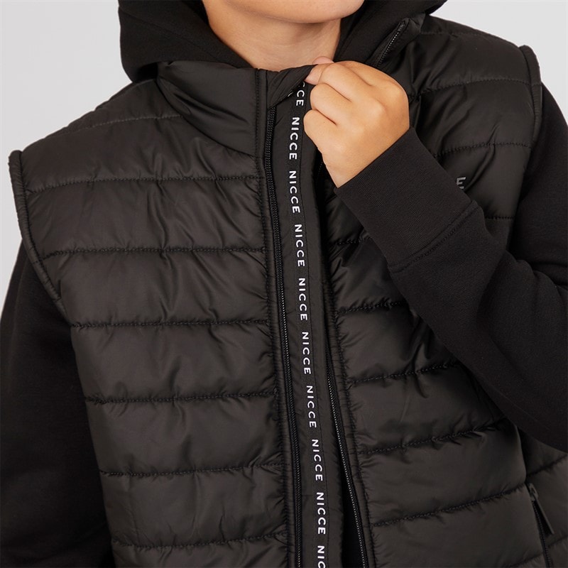 NICCE Boys Dilet Tracksuit And Gilet Three Piece Set Black - Image 3