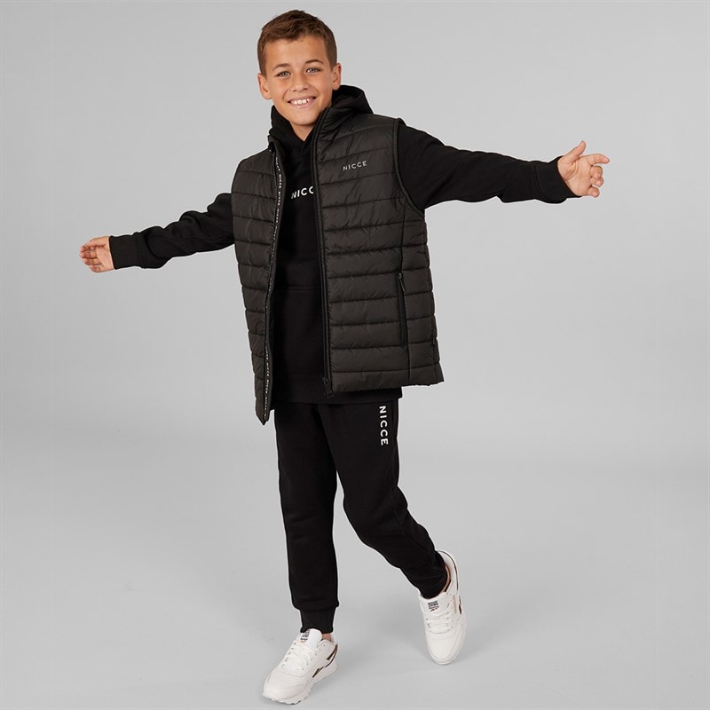 NICCE Boys Dilet Tracksuit And Gilet Three Piece Set Black - Image 4